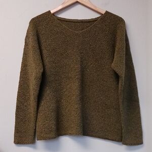 Olive Green V Neck Sweater
